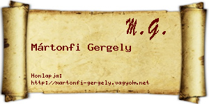 Mártonfi Gergely névjegykártya
