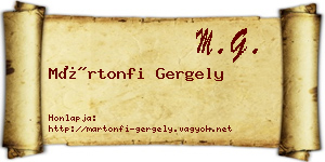 Mártonfi Gergely névjegykártya